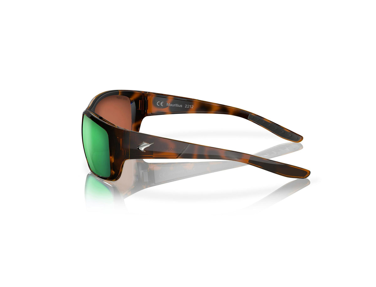 Fin-Nor Dredge Shiny Java Tortoise Green Mirror Polycarbonate Lens