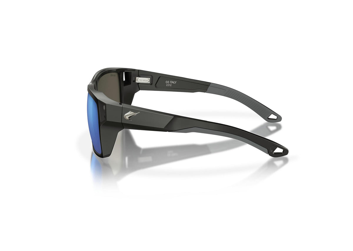 Fin-Nor Browns Bay Matte Black Blue Mirror Polycarbonate Lens