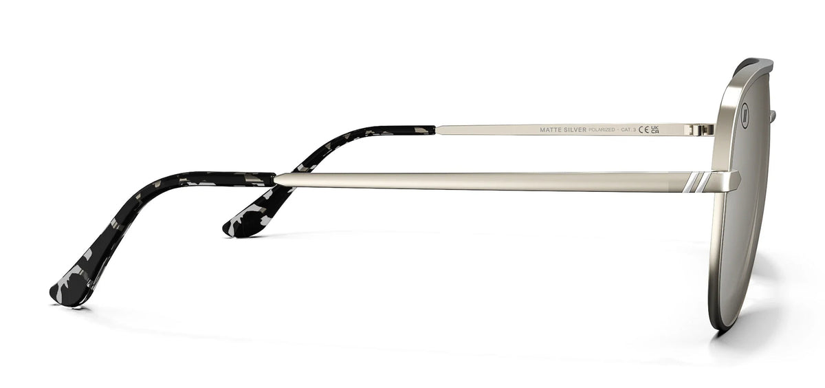 Blenders Eyewear Shadow Matte Silver / Polarized Silver Platnium Lens