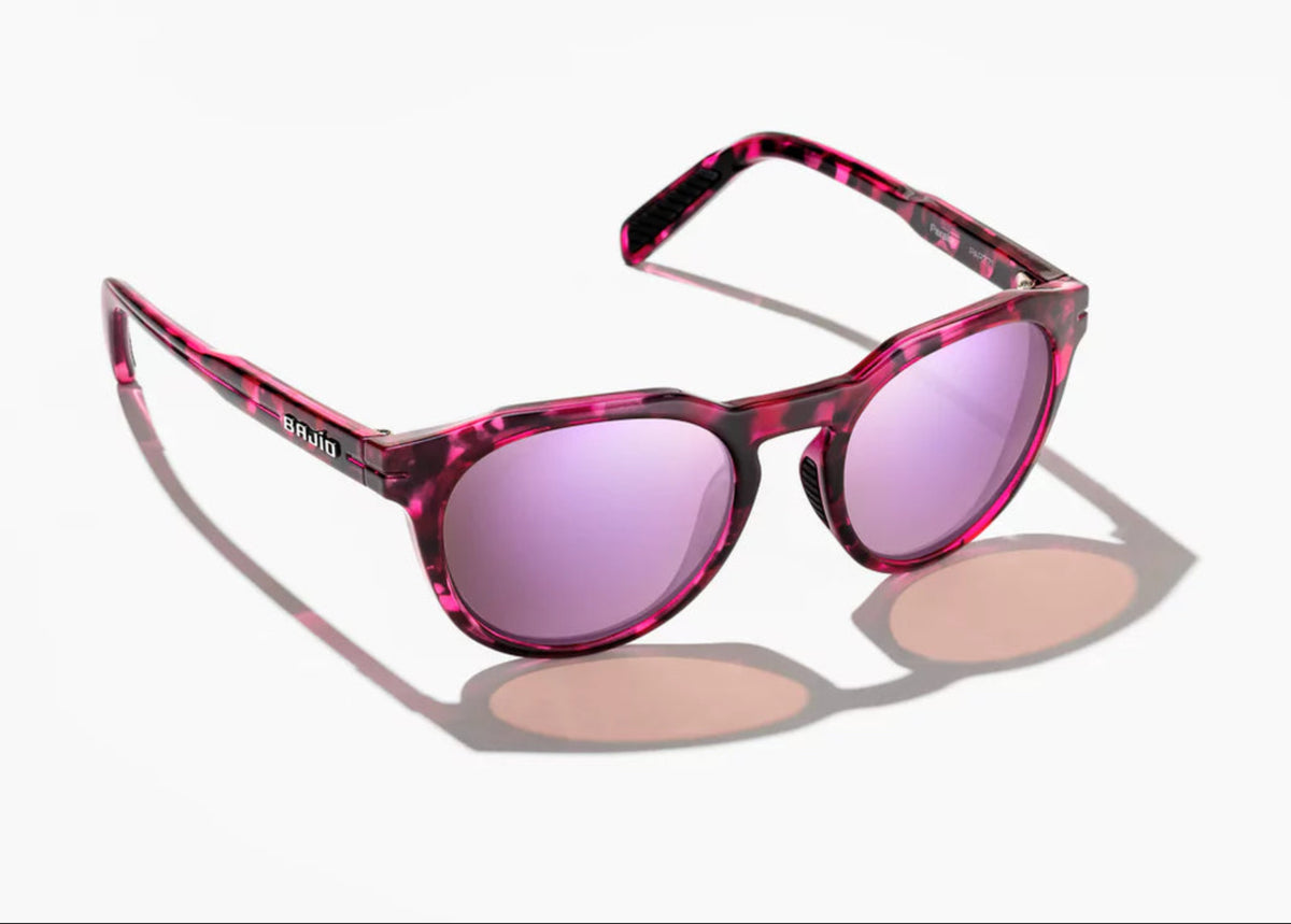 Bajio Sunglasses Paraiso Pink Tortoise Gloss Rose Mirror Polycarbonate Lens