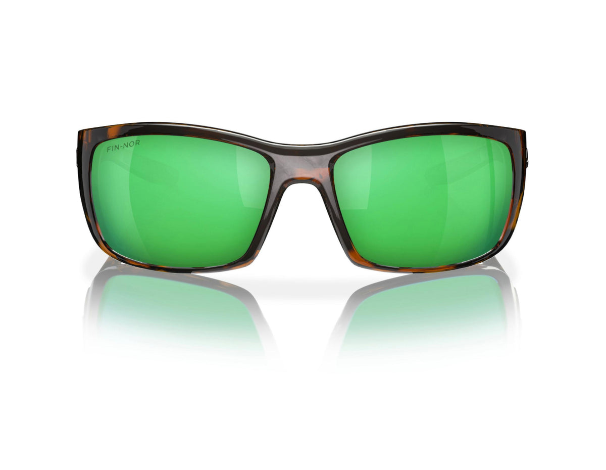 Fin-Nor Dredge Shiny Java Tortoise Green Mirror Polycarbonate Lens