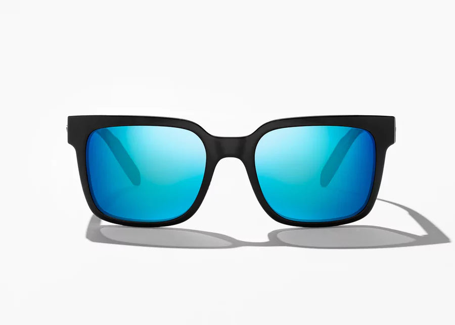 Bajio Sunglasses Paila Black Gloss Blue Mirror Polycarbonate Lens