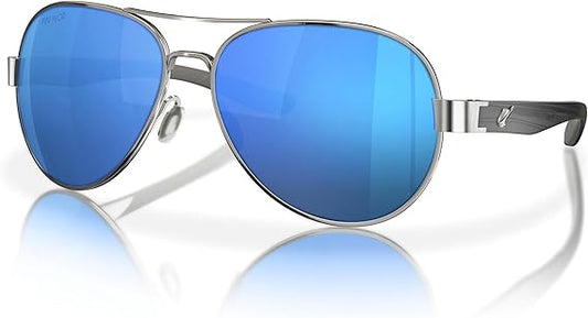 Fin-Nor Sunglasses Spring Tide Silver-Charcoal Blue Mirror Polarized Poly Lens