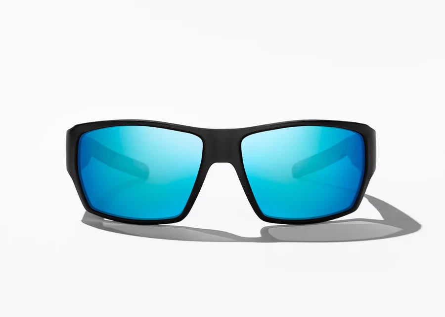 Bajio Sunglasses Vega Matte Black Blue Glass Lens