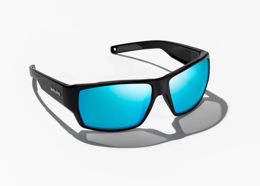 Bajio Sunglasses Vega Matte Black Blue Glass Lens