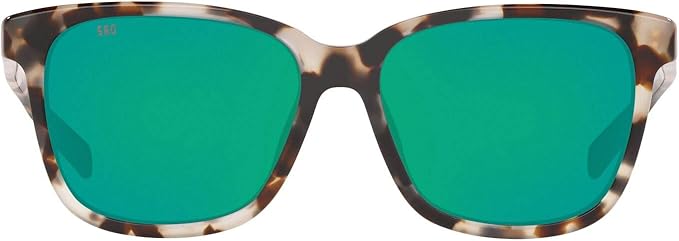Costa Del Mar May Shiny Cowrie / Green Mirror Polarized Glass Lens