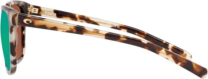 Costa Del Mar May Shiny Cowrie / Green Mirror Polarized Glass Lens