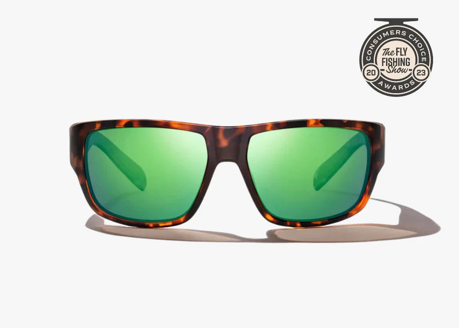 Bajio Sunglasses Piedra Tortoise Green Poly Polarized Lens