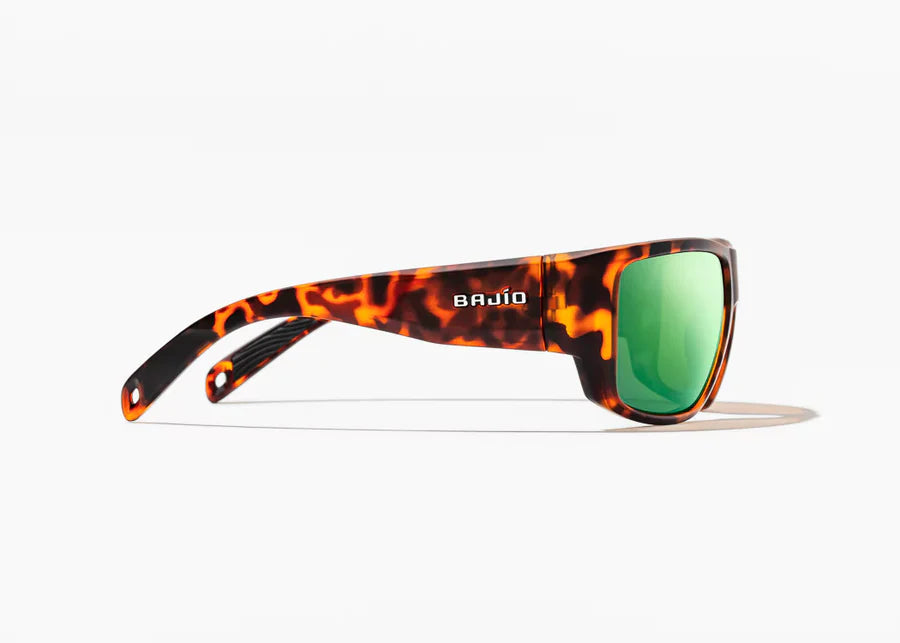 Bajio Sunglasses Piedra Tortoise Green Poly Polarized Lens