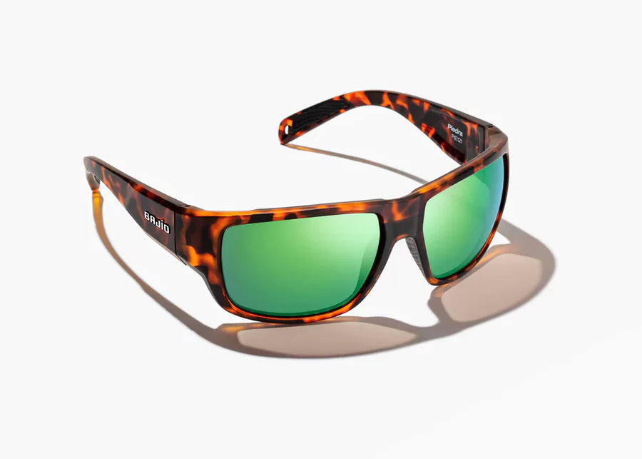 Bajio Sunglasses Piedra Tortoise Green Poly Polarized Lens
