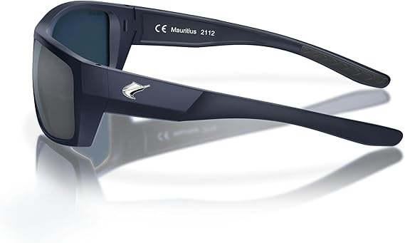 Fin-Nor Sunglasses Pinder Matte Dark Blue Grey Polarized Glass Lens