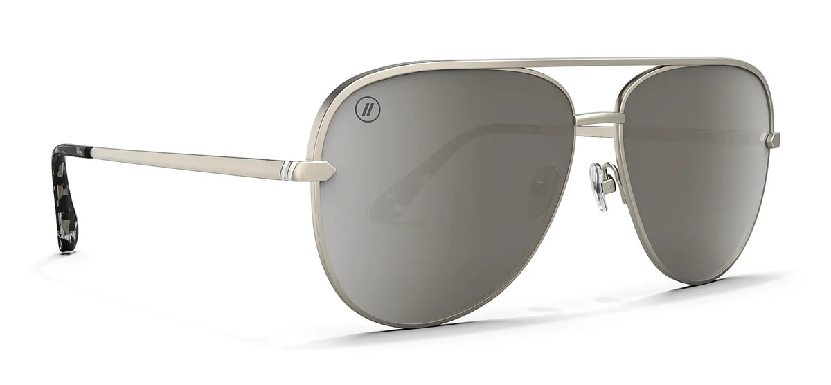 Blenders Eyewear Shadow Matte Silver / Polarized Silver Platnium Lens