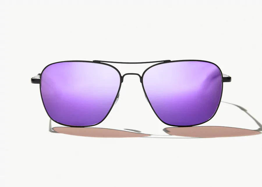 Bajio Sunglasses Snipes Black Violet Mirror Polarized Poly Lens