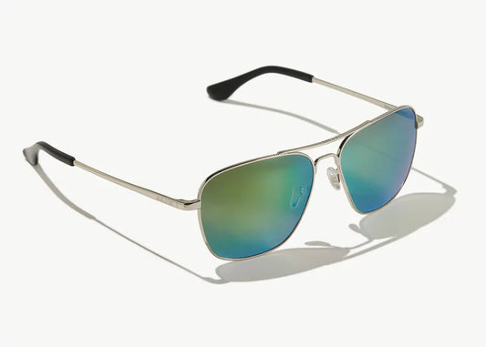 Bajio Sunglasses Snipes Silver Green Polarized Poly Lens