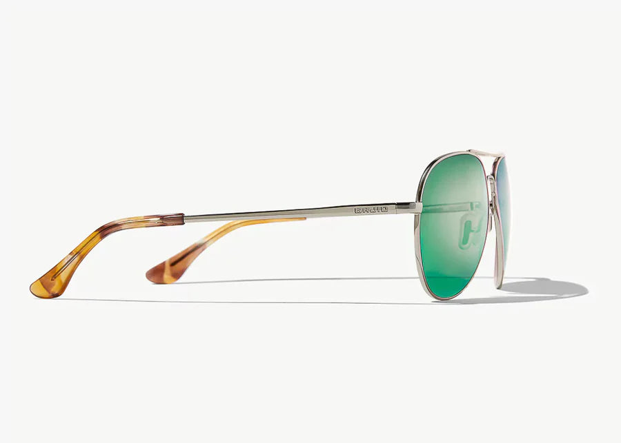 Bajio Sunglasses Soldado Silver Green Mirror Polarized Lens