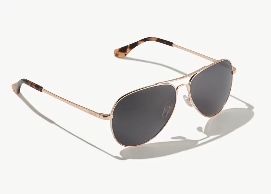Bajio Sunglasses Soldado Rose Gold Grey Polarized Poly Lens