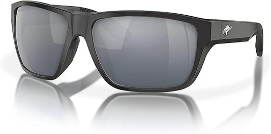 Fin-Nor Sunglasses Sportfisher Matte Black Silver Mirror Glass Polarized Lens