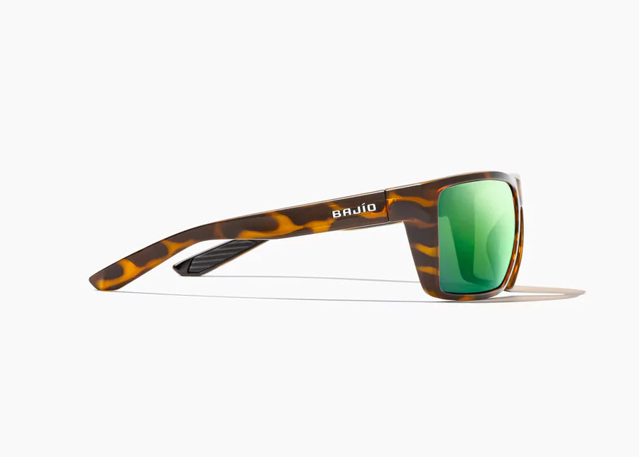Bajio Sunglasses Stiltsville Tortoise Green Mirror Polarized Poly Lens