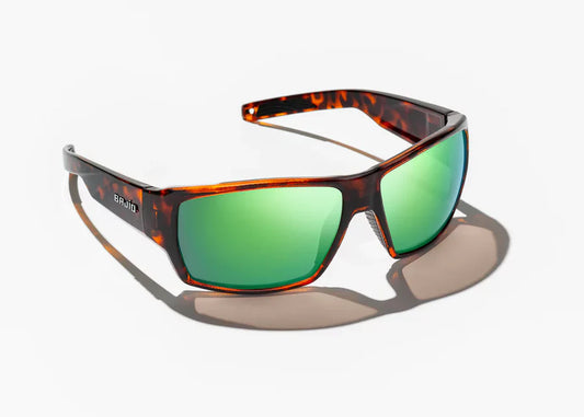 Bajio Sunglasses Vega Tortoise Green Mirror Polarized Poly Lens